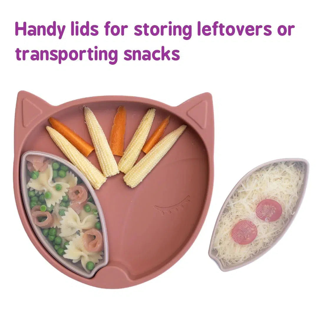 Tidy Tot Lätzchen, Teller und Löffel – SET – Fuchs – Lätzchen mit Ärmeln – MamaMilla