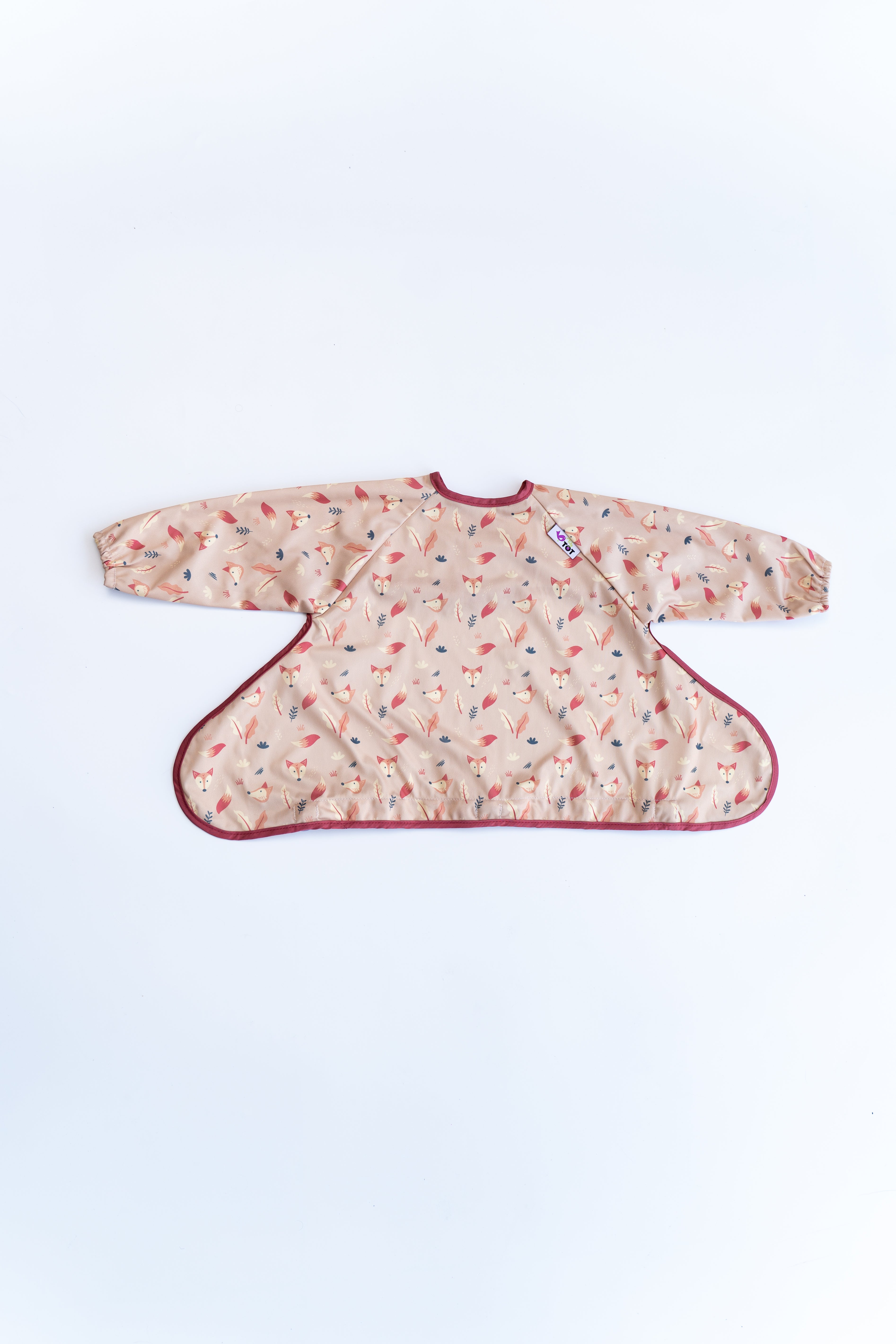 Tidy Tot Hagesmæk med Sugekop (lange ærmer) - Sand Ræv - Hagesmæk med ærmer - MamaMilla