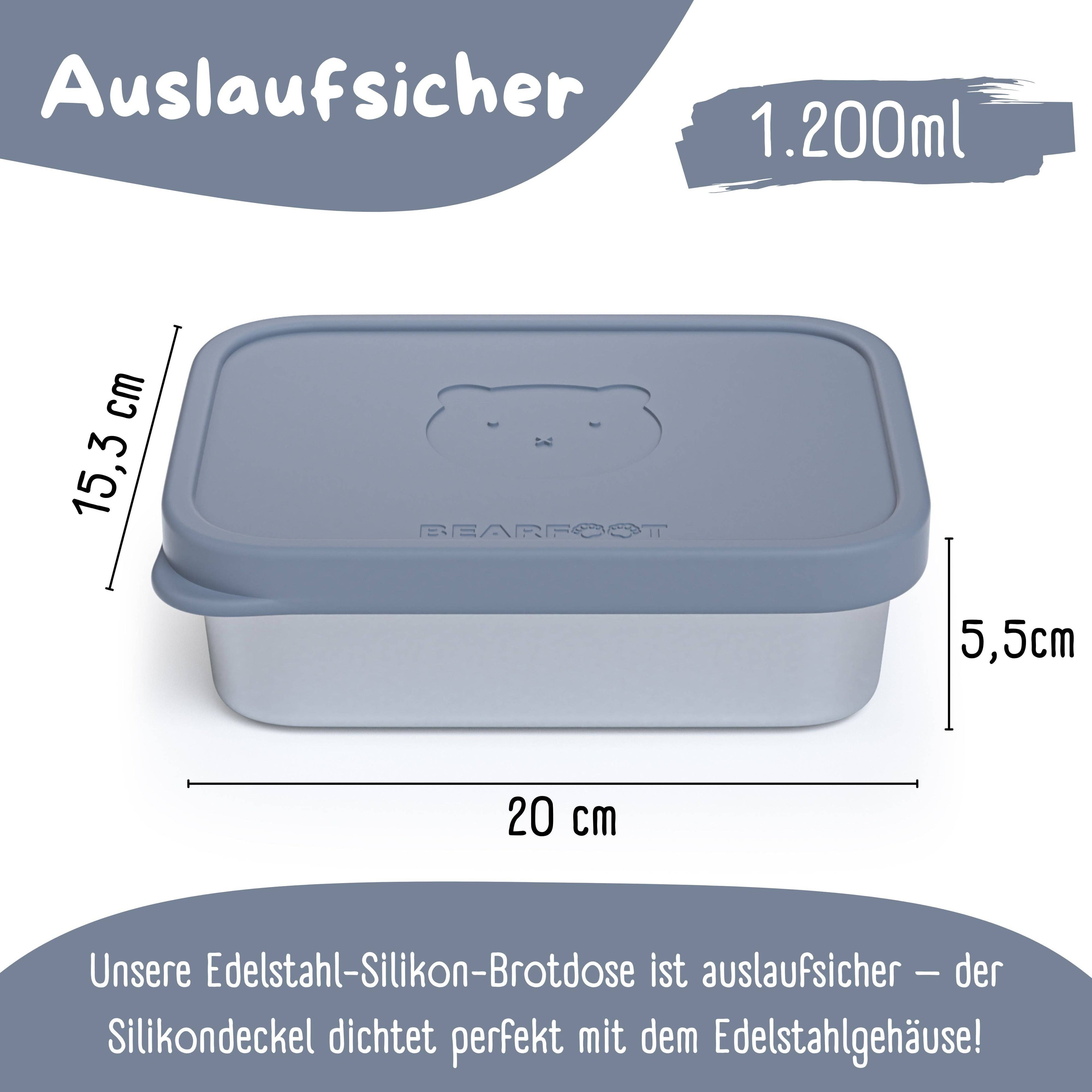 BEARFOOT Bento Stål Madkasse Med 4/6 Rum (justerbar) - Blue: 700 ml - Madkasse - MamaMilla