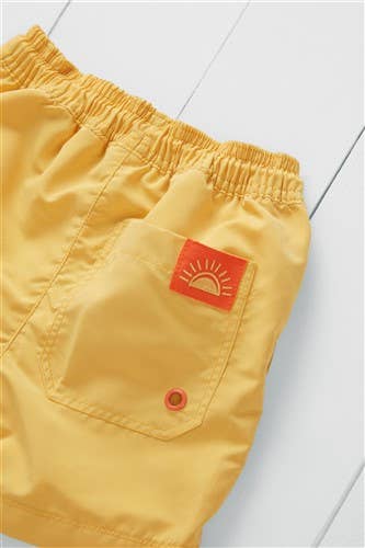 Grass & Air ochre lange badeshorts på børn