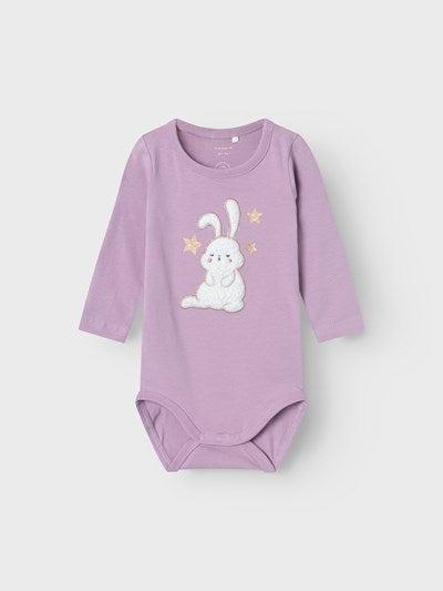 Name it Body mit Glitzerdetails – Solinne – Rabbit – Lavender Mist – Body – MamaMilla