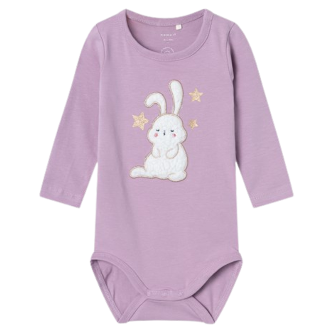 Name it Body mit Glitzerdetails – Solinne – Rabbit – Lavender Mist – Body – MamaMilla