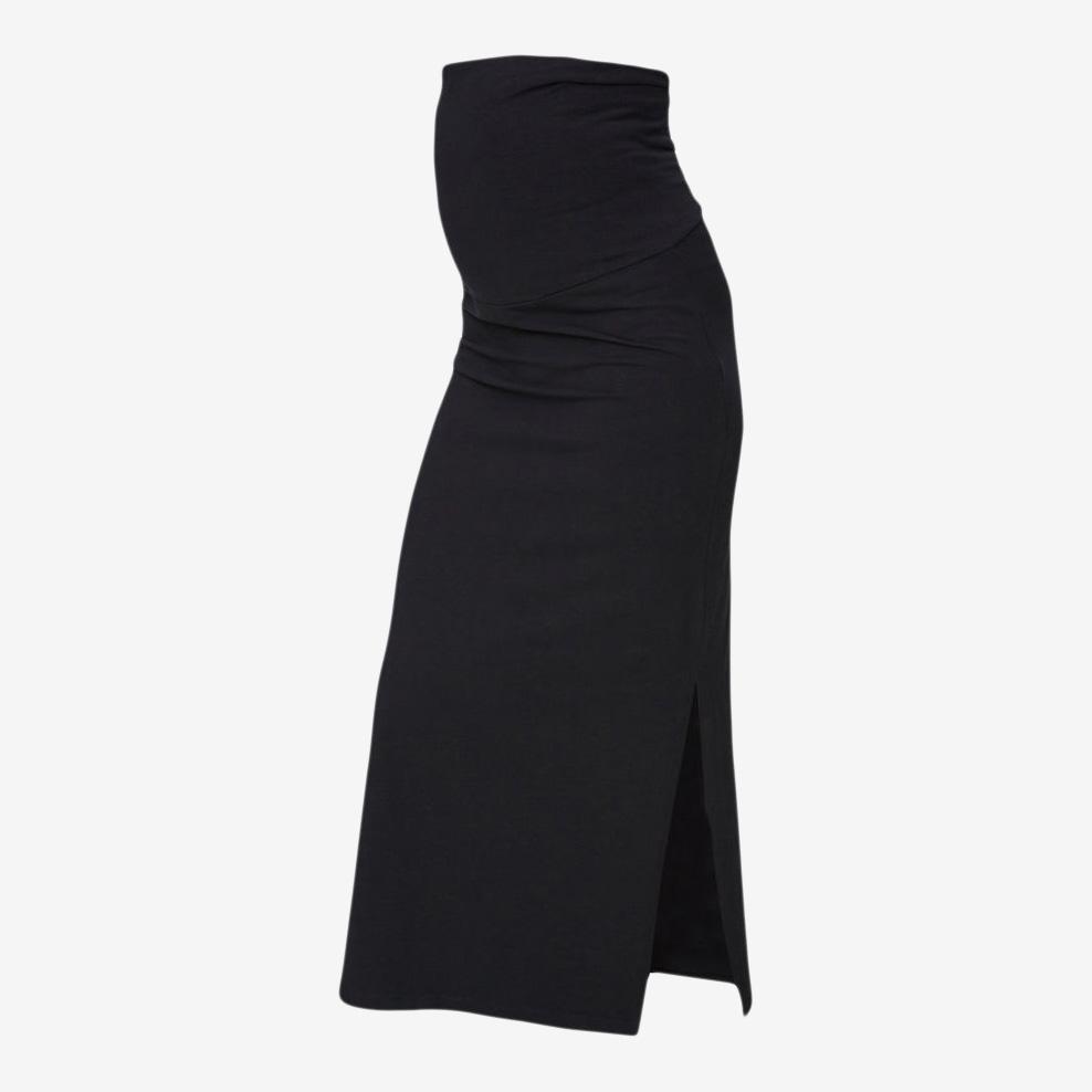 Mamalicious Langer Umstandsrock aus Jersey – Schwarz – Umstandsmode – MamaMilla