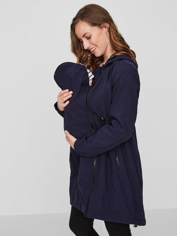Mamalicious 3in1 Softshell-Trage- und Schwangerschaftsjacke – Dunkelblau – Tragejacke – MamaMilla