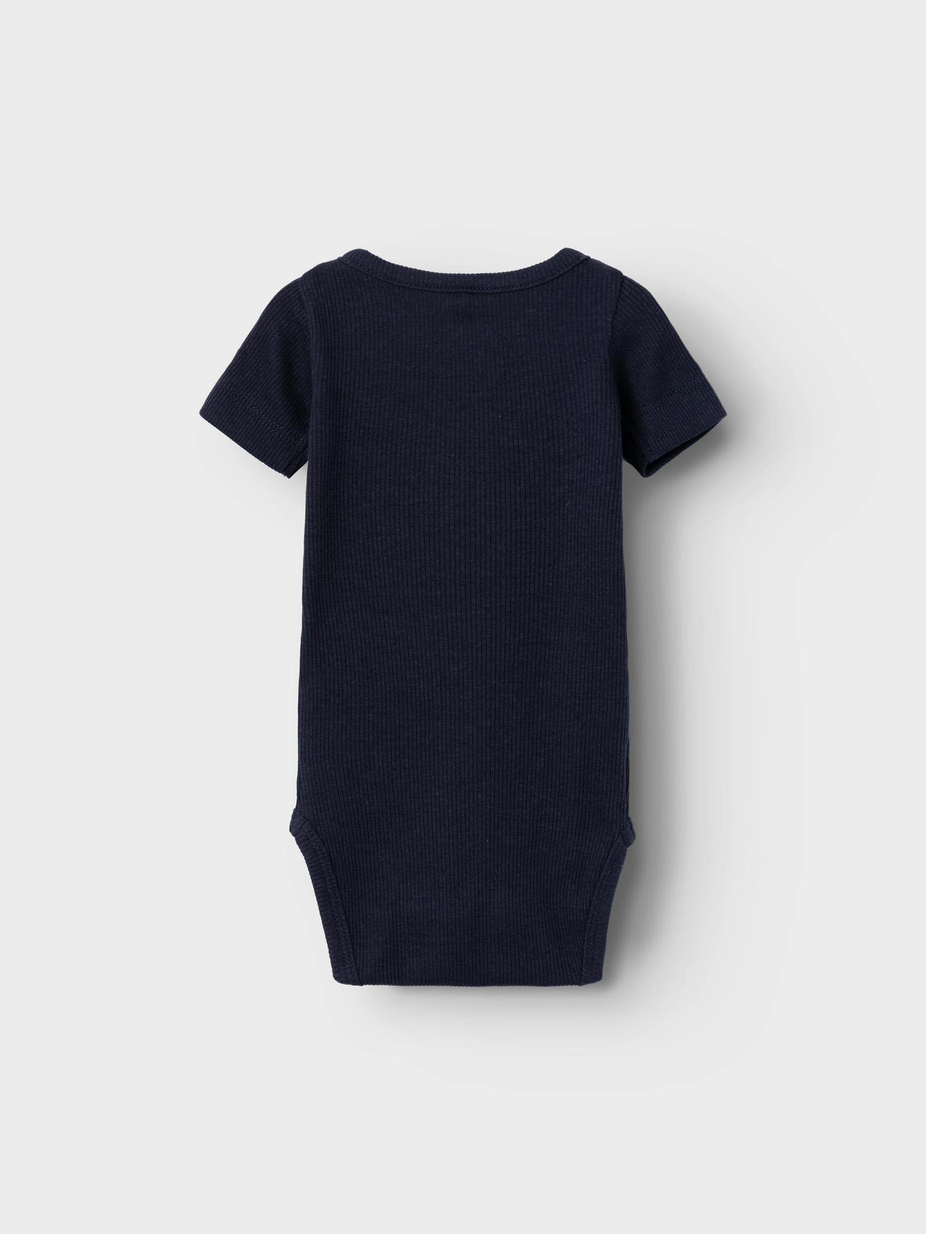 Name it Body aus Rippstrick mit kurzen Ärmeln – Kab – Dark Sapphire – Body – MamaMilla