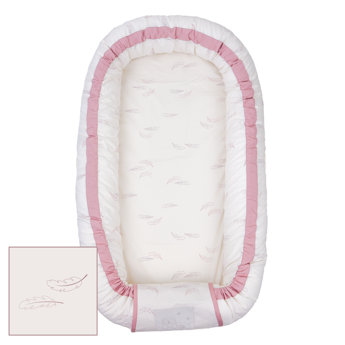 MamaMilla Babynest mit Fossflakes-Füllung – Rosenfedern – Babynest – MamaMilla