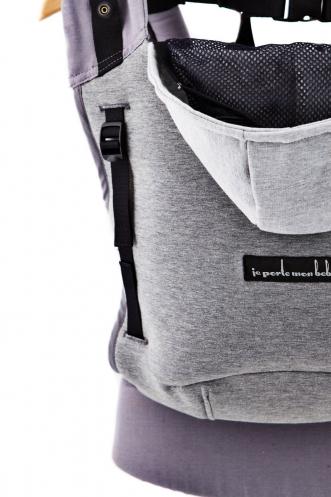 Love Radius Träger inkl. Babyeinsatz – Hoodie-Trage – Dunkelgrau/Flanellgrau – Tragehilfe – MamaMilla