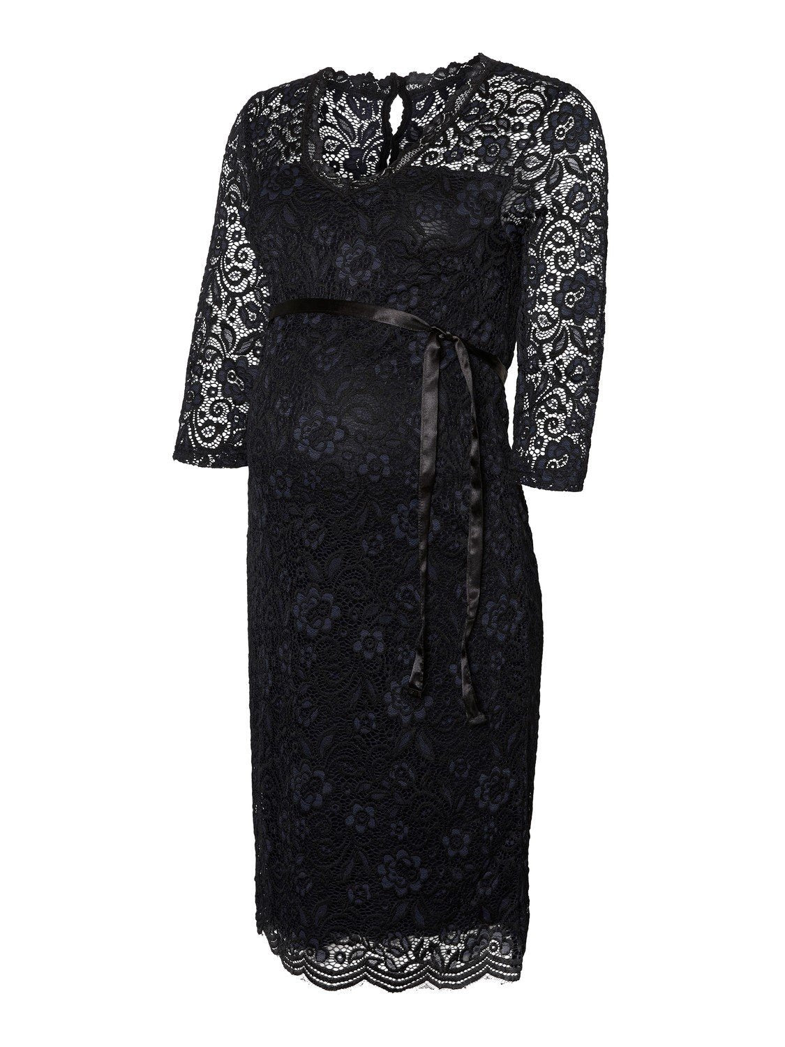 Mamalicious Umstandskleid aus zweifarbiger Spitze – Blau/Schwarz – Umstandsmode – MamaMilla