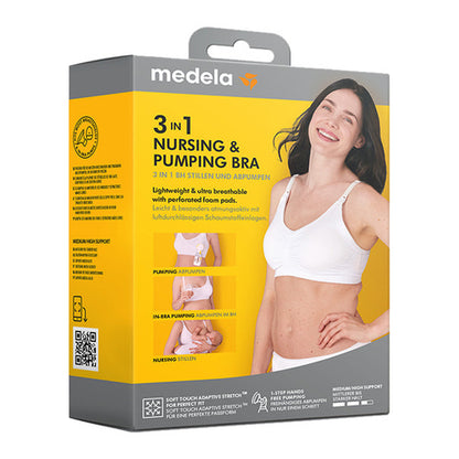 Medela Komfortabler 3-in-1 Still- und Pump-BH, Schwarz, Gr. L