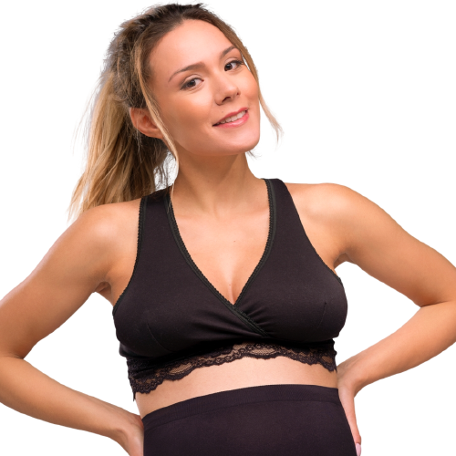 Carriwell Organic Crossover Still-BH – Schwarz – Stillkleidung – MamaMilla