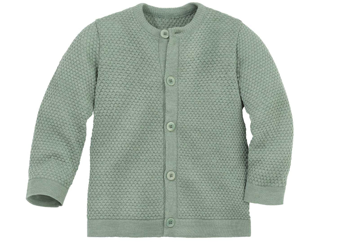 Strikjakke i Vaffelstrik – Merinould – Jade – Disana økologisk babytøj