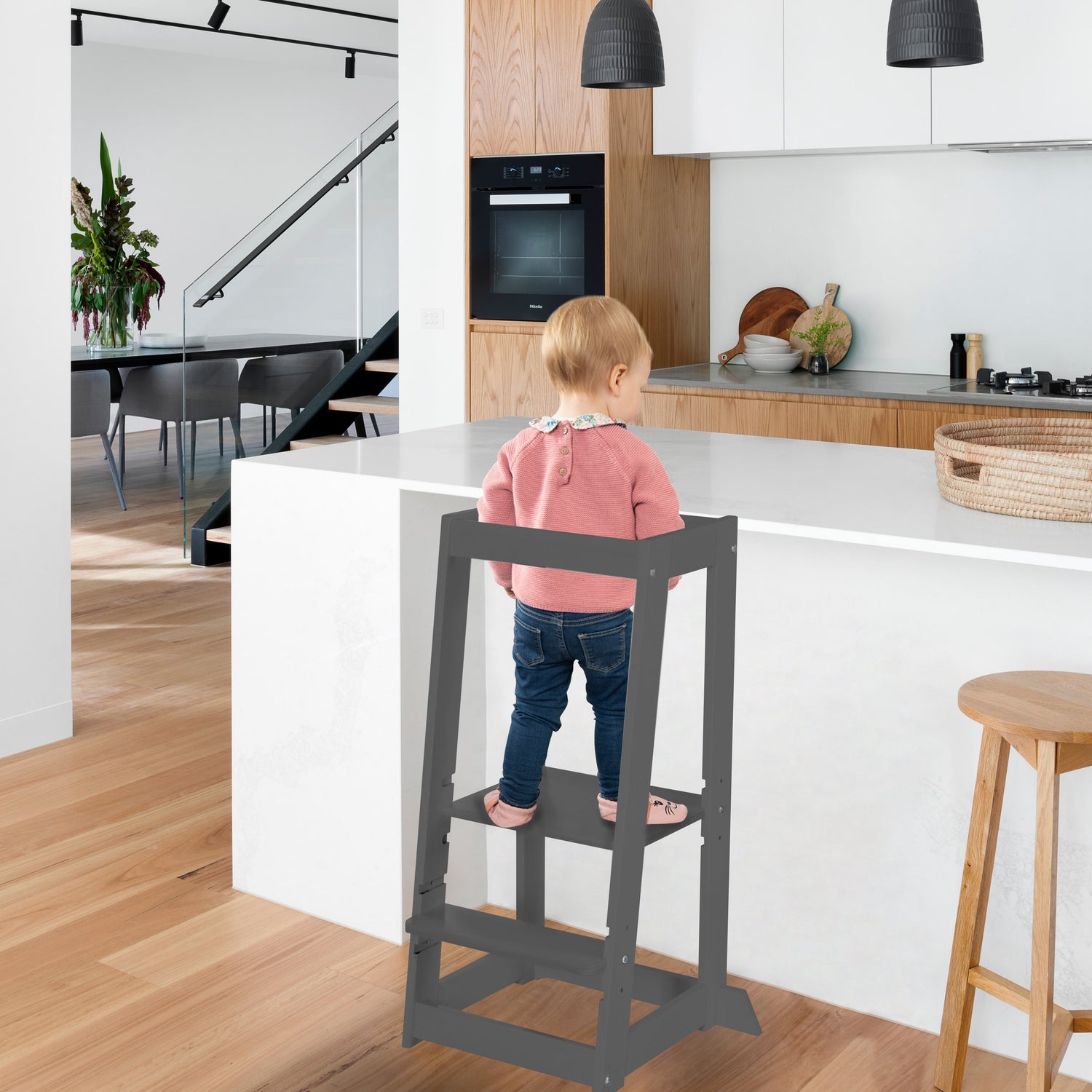 Roba Læringstårn Monti Step Antracit detalje