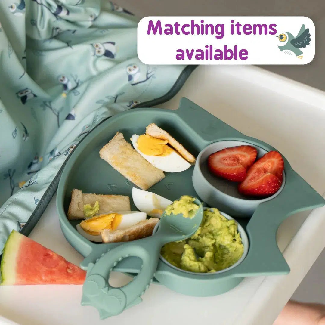 Tidy Tot Silikonteller mit Saugnapf und Raumteiler – Eule – Teller – MamaMilla