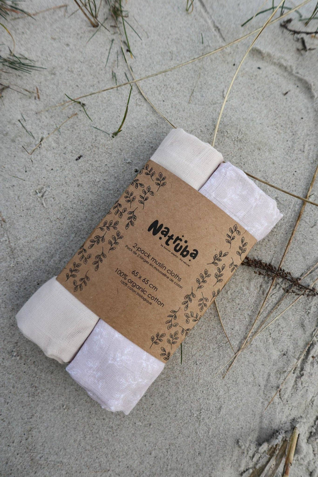 Natruba Stofbleer i Økologisk Muslin - 2 styk - Cream - Stofbleer - MamaMilla