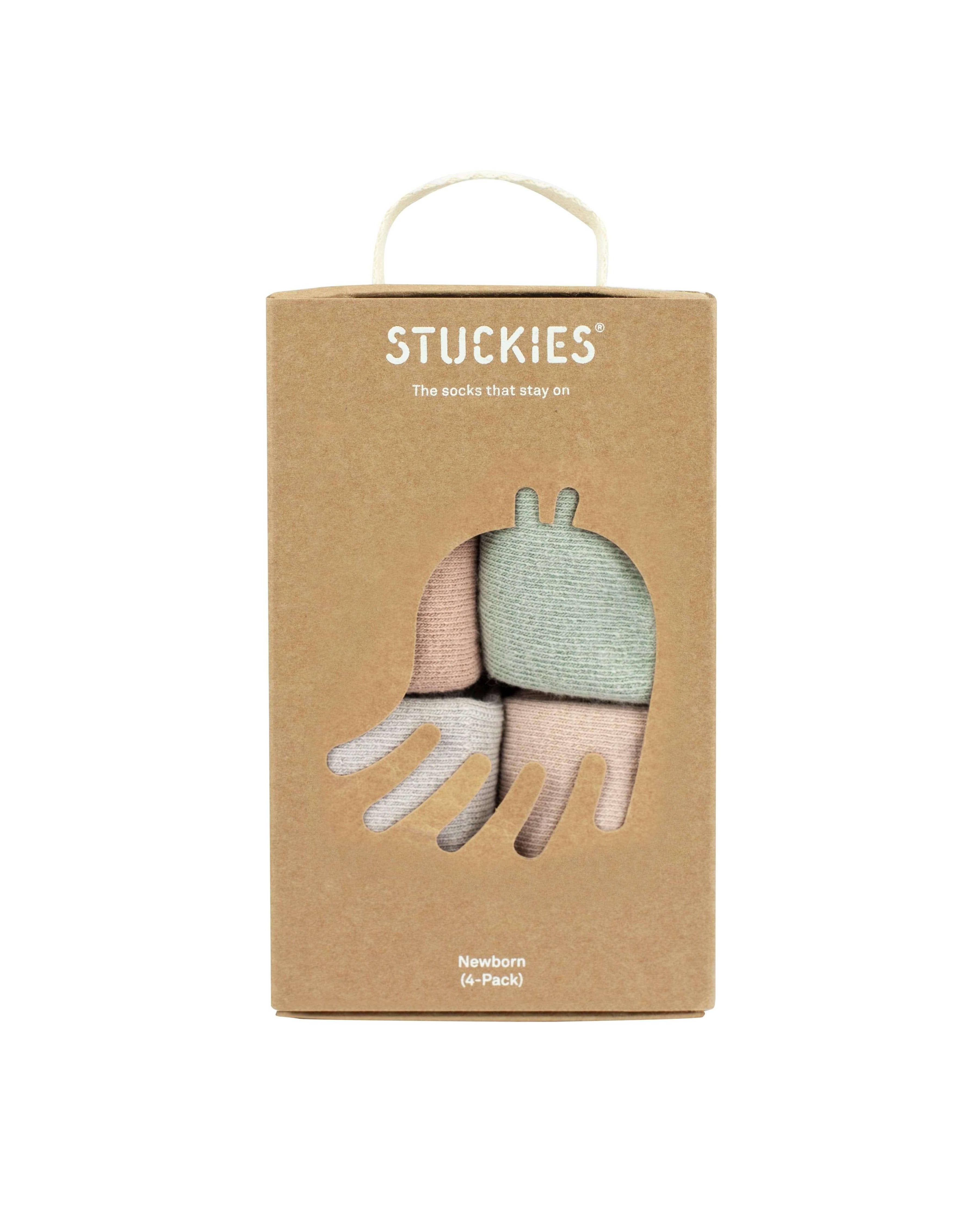 STUCKIES sokker til nyfødt med sømløs tå og "stay on" - 4 pak - Tides - Sokker - MamaMilla