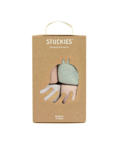 STUCKIES sokker til nyfødt med sømløs tå og "stay on" - 4 pak - Tides - Sokker - MamaMilla
