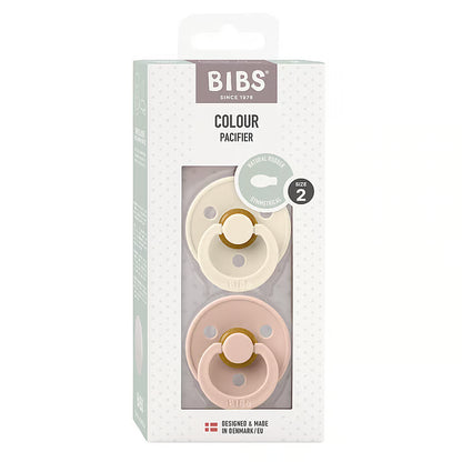 BIBS Colour symmetrisk sut str. 2, latex – Ivory/Blush (2-pak)