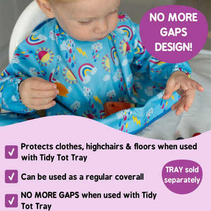 Tidy Tot Hagesmæk med Korte Ærmer til Bakke - Regnbuer - Hagesmæk uden ærmer - MamaMilla