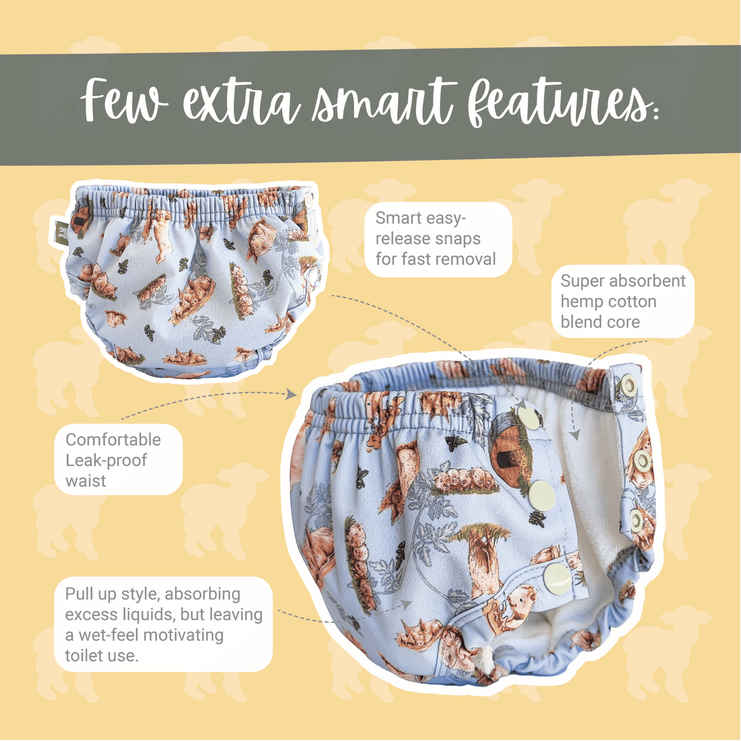 Little Lamb Vandtæt Underbuks (training pants) - Blush - Vandtæt underbuks - MamaMilla