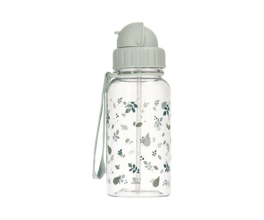 Trinkflasche mit Trinkschnabel aus Tritan-Kunststoff – 500 ml – Leaves Sage – Trinkflasche aus Kunststoff – MamaMilla