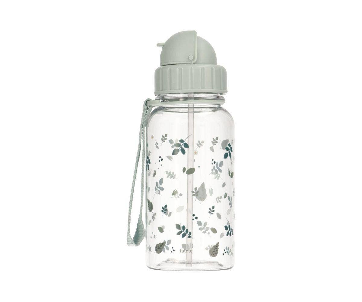 Trinkflasche mit Trinkschnabel aus Tritan-Kunststoff – 500 ml – Leaves Sage – Trinkflasche aus Kunststoff – MamaMilla