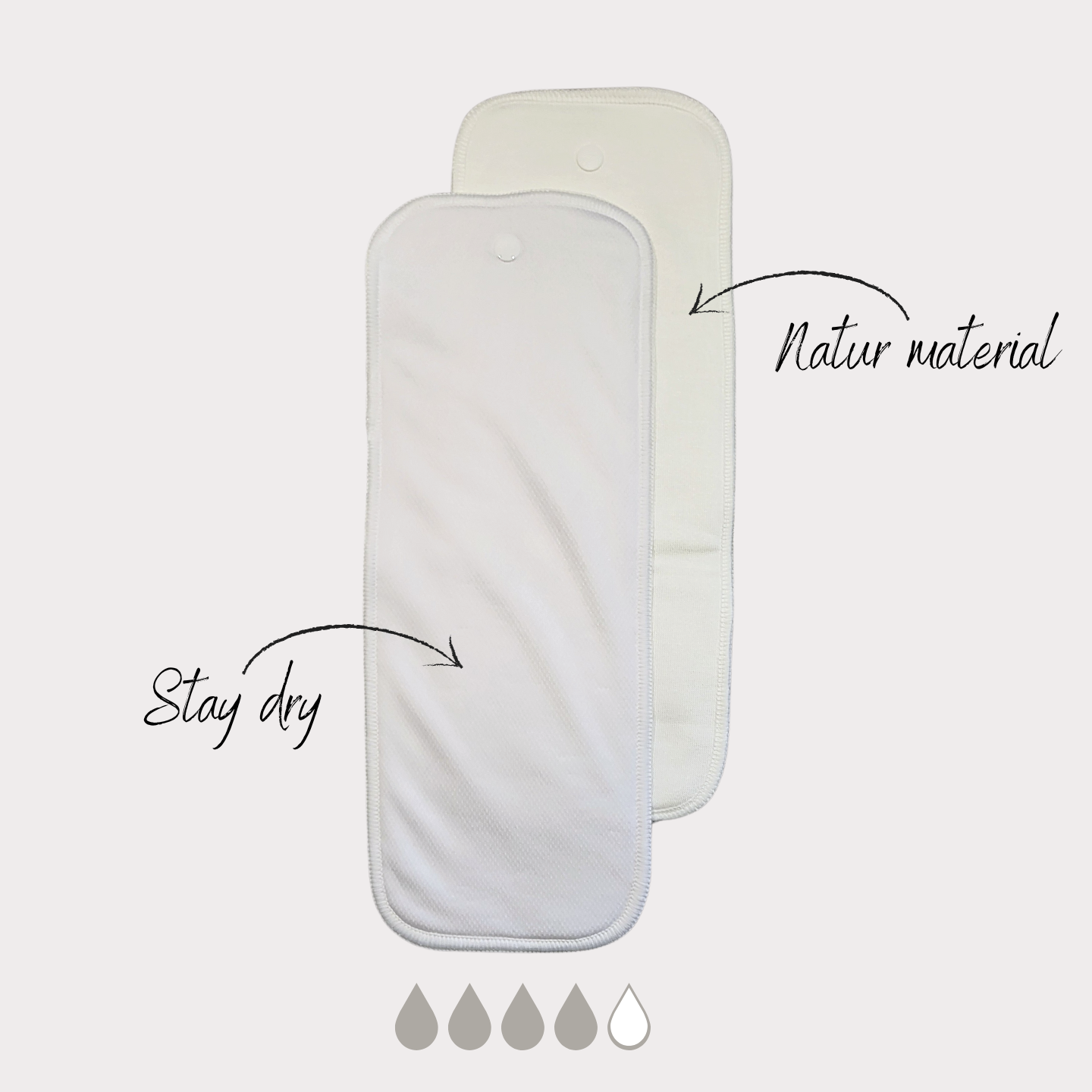 Knapp 2-Knopf-Inlet (Stay-dry) – Inlägg to tygblöjor – MamaMilla