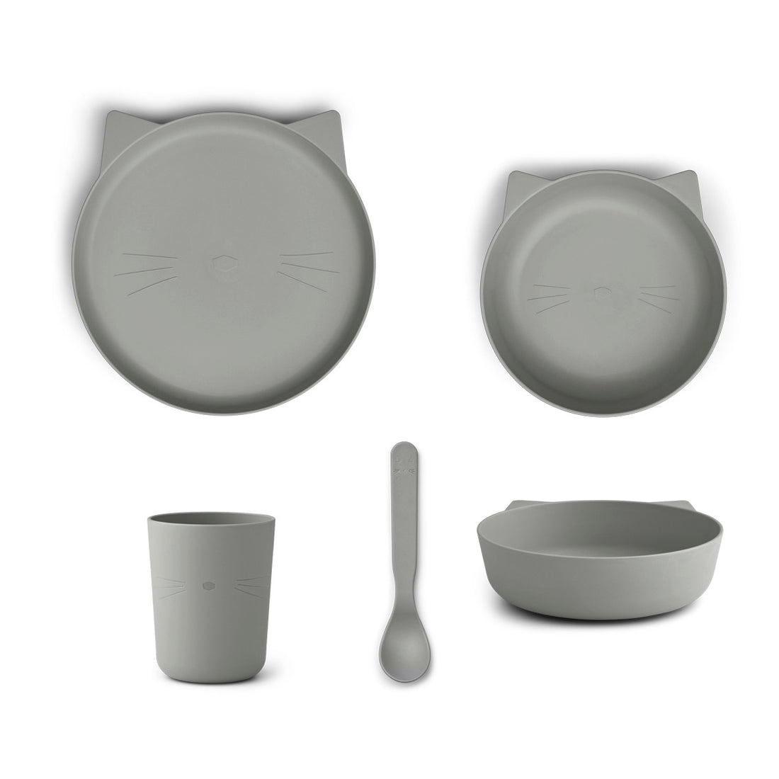 Liewood Paul spisesæt i PLA 4 dele – Cat Dove Blue