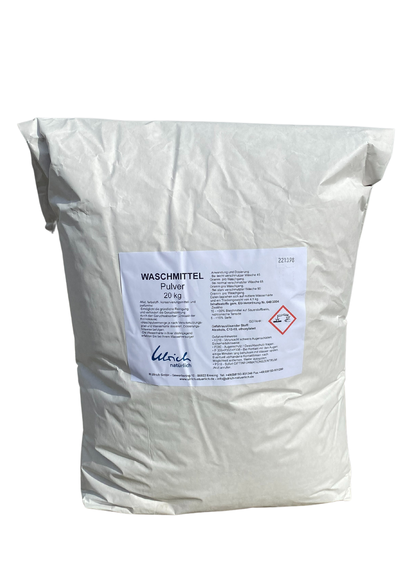 Ulrich Natürlich sportsvask med lugtabsorber (actifresh) - pulver - 20 kg - Vaskepulver - MamaMilla