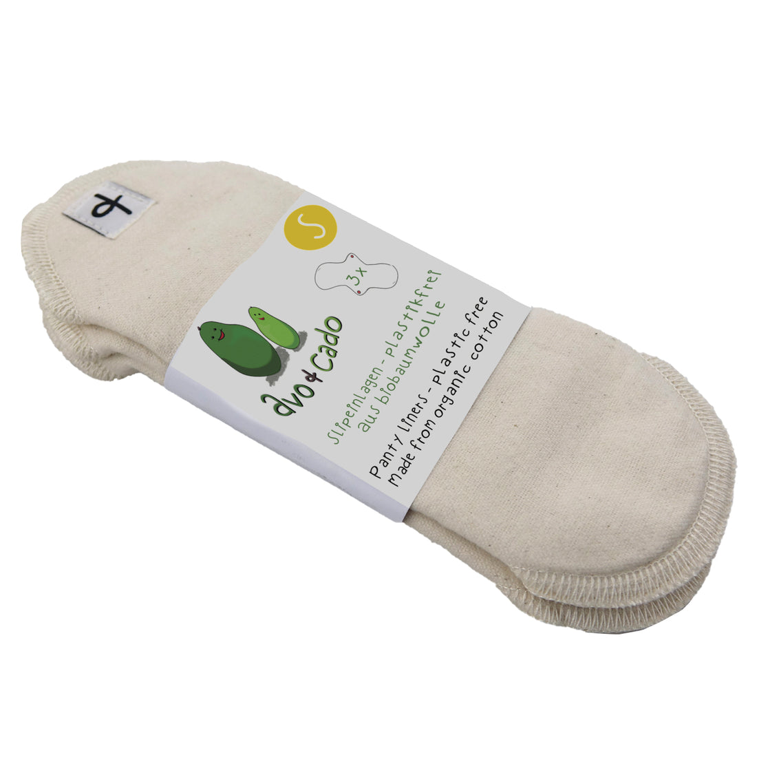 avo+cado Trusseindlæg Plastikfri (stofbind) i Økologisk Bomuldsflannel - 3 styks - Trusseindlæg - MamaMilla