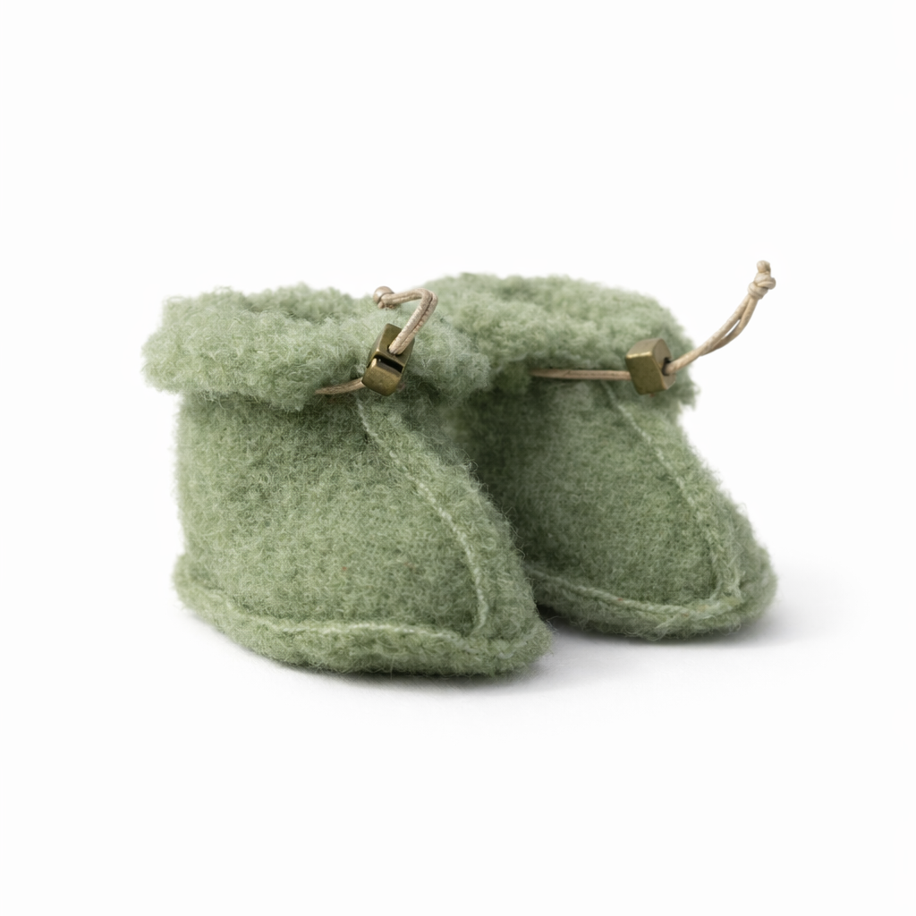 Babypantoffeln aus 100 % Bio-Schafwolle