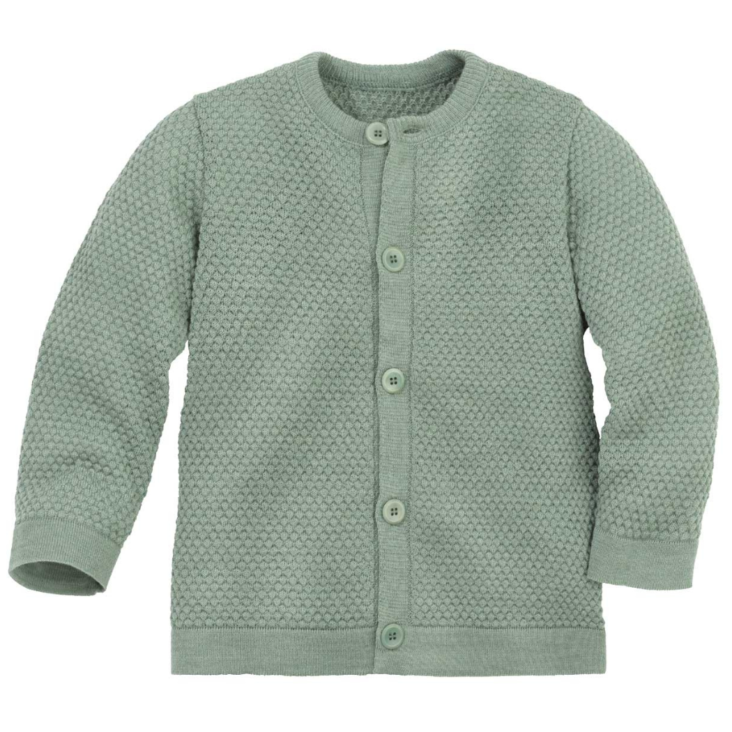 Disana Cardigan in Waffelstrick – Merinowolle – Jade
