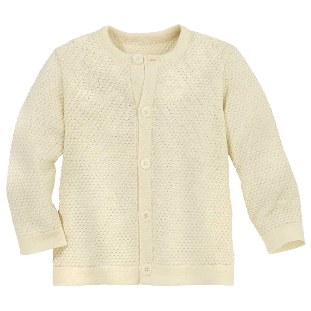 Disana Cardigan im Waffelstrick – Merinowolle – Natur