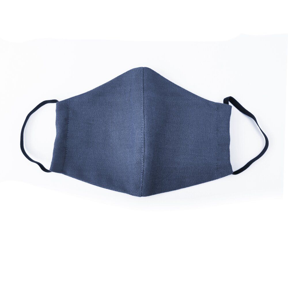 Fidella-Maske – Chevron/Jeansblau mit Gummizug – – MamaMilla