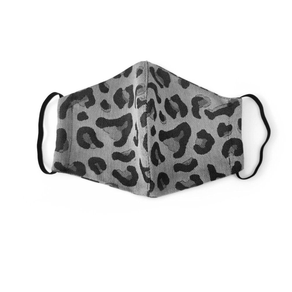 Fidella Mundschutz - Leopard/Silber mit Gummizug - - MamaMilla