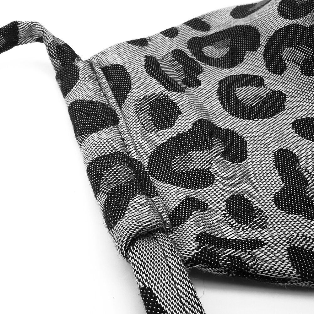 Fidella Mundschutz - Leopard/Silber mit Krawatte - - MamaMilla