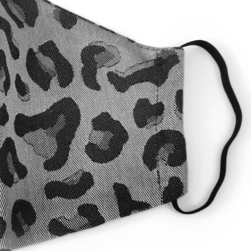 Fidella Mundschutz - Leopard/Silber mit Gummizug - - MamaMilla