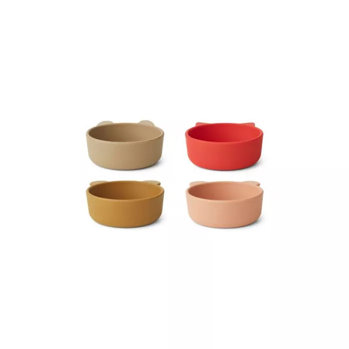Liewood Iggy skåle i silikone - Apple Red Tuscany Rose Multi Mix