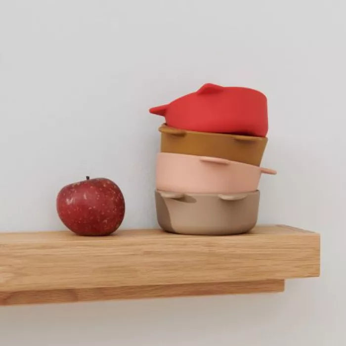 Liewood Iggy 4-pak silikoneskåle - Apple Red Tuscany Rose Multi Mix