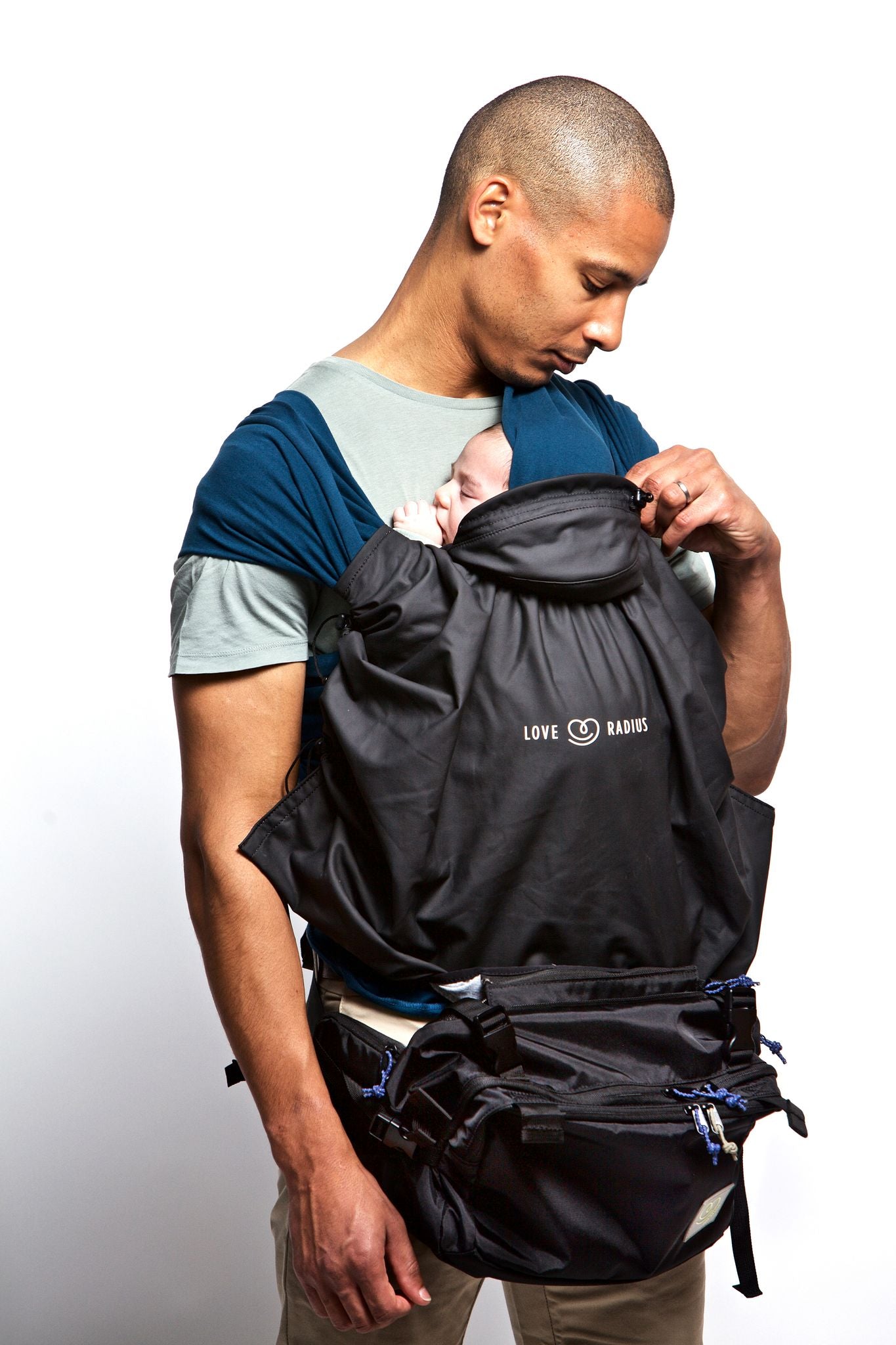 Liebesradius - CaravanBag - Multibag und Hüfttrage in einem - Schwarz - Wickeltasche - MamaMilla