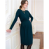 Seraphine Umstandskleid mit langen Ärmeln – Peachey – Emerald – Stillkleidung – MamaMilla
