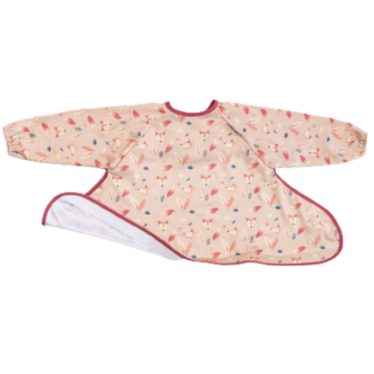 Tidy Tot Hagesmæk og Bakke - SÆT - Sand Ræv - Hagesmæk med ærmer - MamaMilla