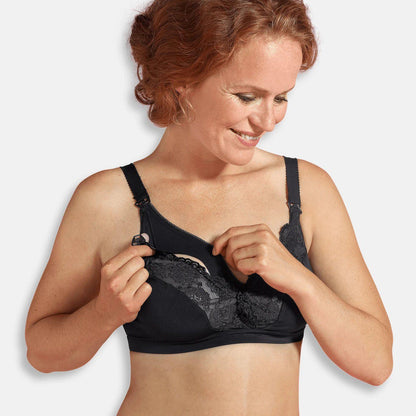 Carriwell Still-BH mit Spitze – Schwarz – Stillkleidung – MamaMilla