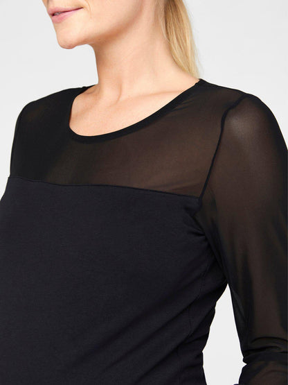 Mamalicious ventetop med chiffon - Sort - graviditetstøj - MamaMilla
