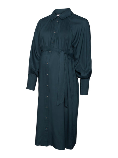 Mamalicious 2in1 Midi-Hemdkleid aus Viskose – Umstandsmode – MamaMilla