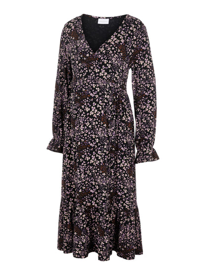 Mamalicious 2in1 Midi-Umstandskleid – Rosa/gelbe Blumen – Umstandsmode – MamaMilla