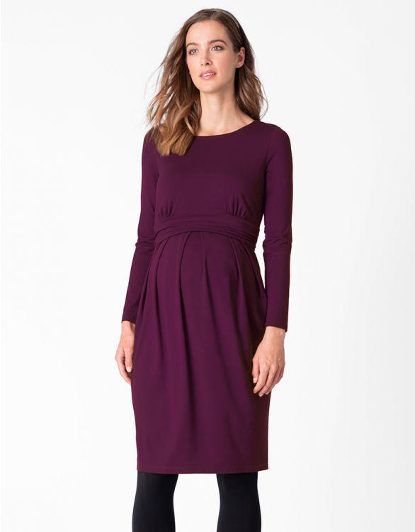 Seraphine vente-og ammekjole med lange ærmer - Peachey - Burgundy - Ammetøj - MamaMilla