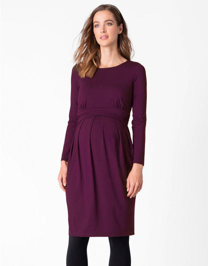 Seraphine vente-og ammekjole med lange ærmer - Peachey - Burgundy - Ammetøj - MamaMilla