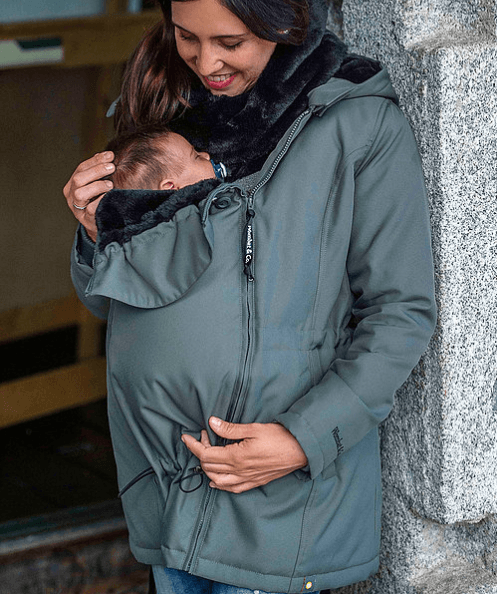 Wombat &amp; Co. WALLABY 4-i-1 vinterjakke til gravide/bærejakke - Grå - Bærejakke - MamaMilla