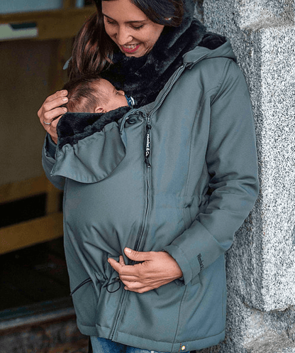 Wombat &amp; Co. WALLABY 4-i-1 vinterjakke til gravide/bærejakke - Grå - Bærejakke - MamaMilla