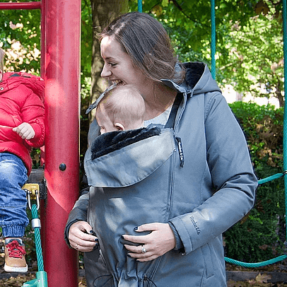 Wombat &amp; Co. WALLABY 4-i-1 vinterjakke til gravide/bærejakke - Grå - Bærejakke - MamaMilla